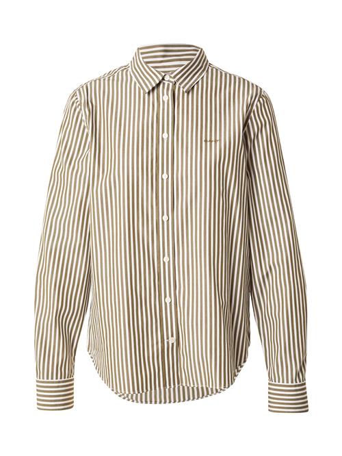 GANT Bluse  khaki / hvid