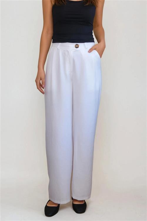 Emma Bukser Loose - Hvid - 2XL - TeeShoppen