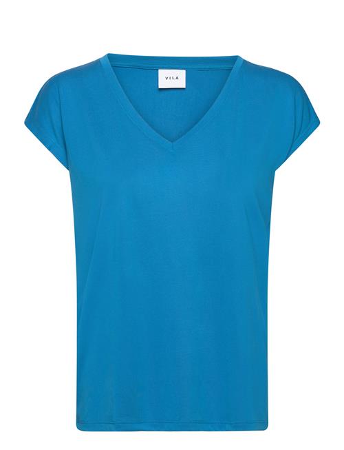 Vimodala V-Neck S/S Top - Noos Vila Blue