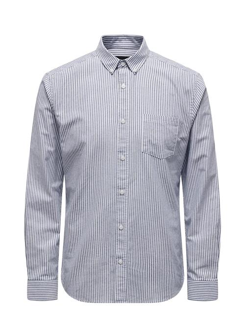 Onsremy Ls Reg Wash Stripe Oxford Shirt ONLY & SONS Blue