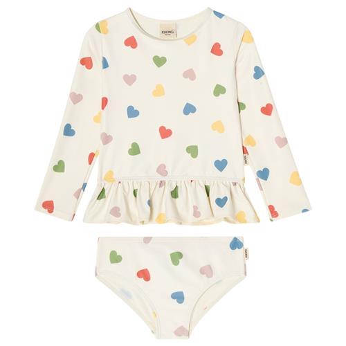 Kuling Florence UV-sæt Rainbow Hearts | Hvid | 122/128 cm