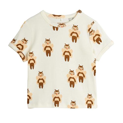 Mini Rodini GOTS Bees Aop Kortærmet T-shirt Offwhite | Hvid | 116/122 cm