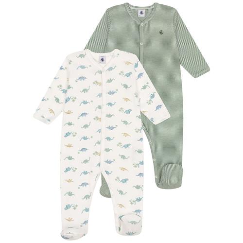 Petit Bateau 2-pak Bomuld Onesie Palmeraie Marshmallow | Hvid | 3 months