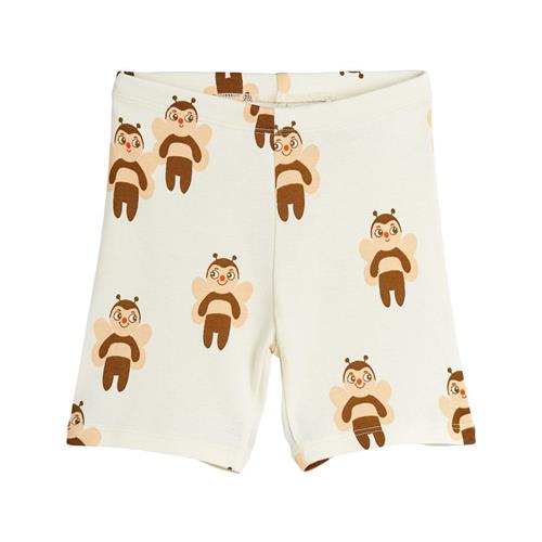Mini Rodini GOTS Bees Aop Cykelshorts Offwhite | Hvid | 104/110 cm