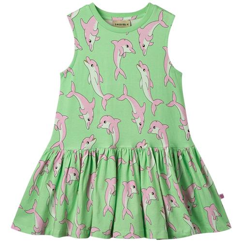 Småfolk Dolphins Ærmeløs Kjole Minty Green Tea | Grønn | 5-6 years