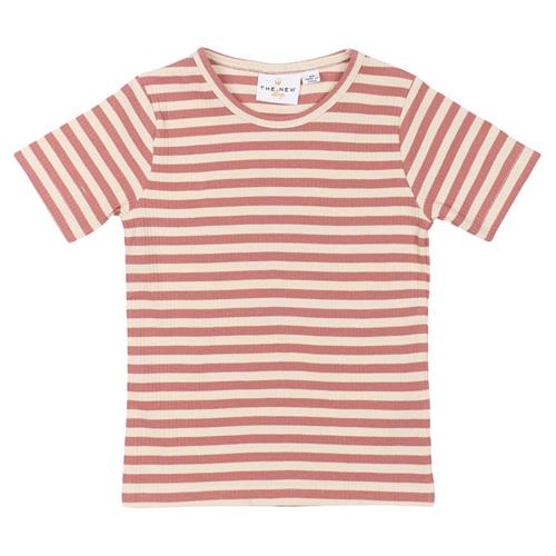 The New Siblings GOTS Uni Tee Old Rose Striped | Lyserød | 98 cm