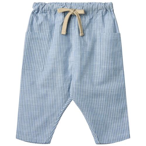 Wheat GOTS Arne Bukser Blue Stripe | Blå | 80 cm