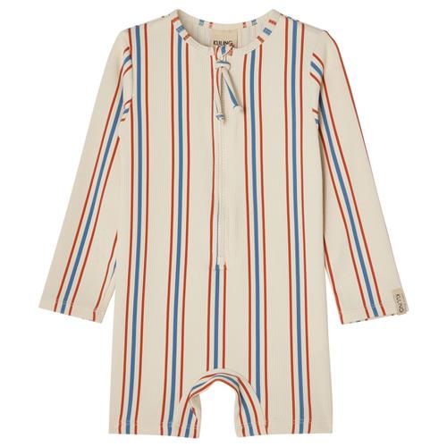 Kuling Paros UV-dragt Blue/red Stripe | Hvid | 74/80 cm