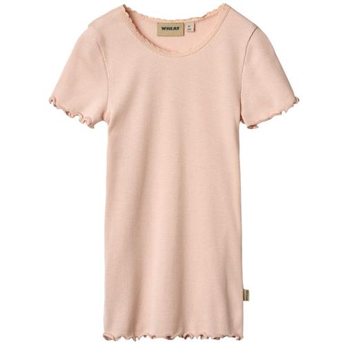 Wheat Katie Ribbet T-shirt Powder | Lyserød | 104 cm
