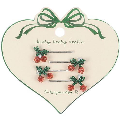 Konges Sløjd 4-Pack Mini Cherry Hårnål Cherry | Rød | One size