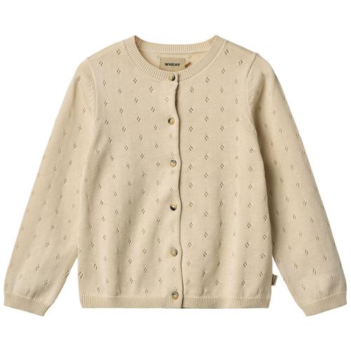 Wheat Maia Strikket Cardigan Sandshell | Beige | 98 cm