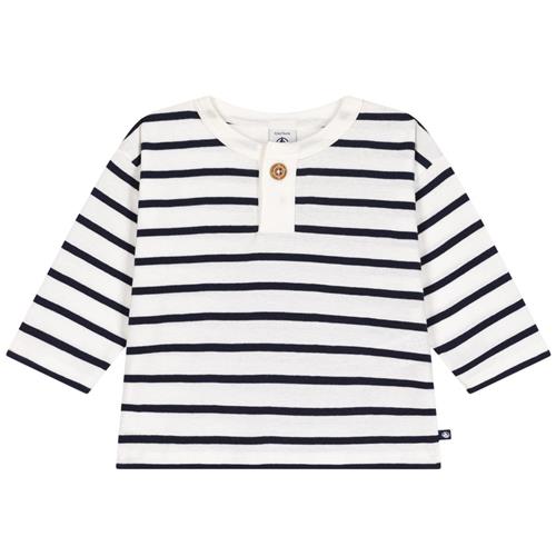 Petit Bateau Langærmet T-shirt I Bomuld Marshmallow Smoking | Hvid | 6 months