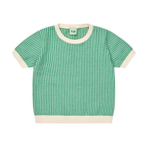 FUB Strikket Kortærmet Top Ecru/basil | Grønn | 100 cm