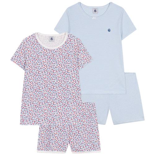 Petit Bateau 2-pak Pyjamas Jasmin Marshmallow | Blå | 2 years