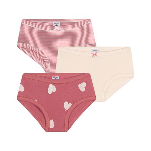 Petit Bateau Hearts 3-pak Bomuldstrusser Ecru Rose Blanc | Lyserød | 8 years