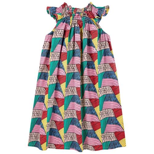 Bobo Choses Ethnic All Over Vævet Kjole Med Flæser Multicolor | Gul | 2-3 years