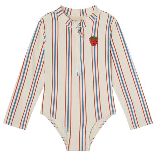 Kuling Toulon UV-badedragt Blue/red Stripe | Hvid | 98/104 cm