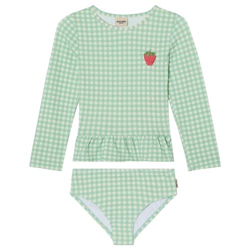 Kuling Florence UV-sæt Mint Check | Grønn | 122/128 cm