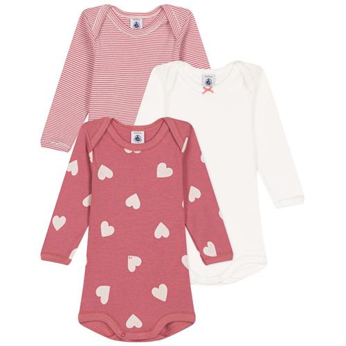 Petit Bateau 3-pak Baby-bodyer I Bomuld Rose Blanc | Lyserød | 36 months