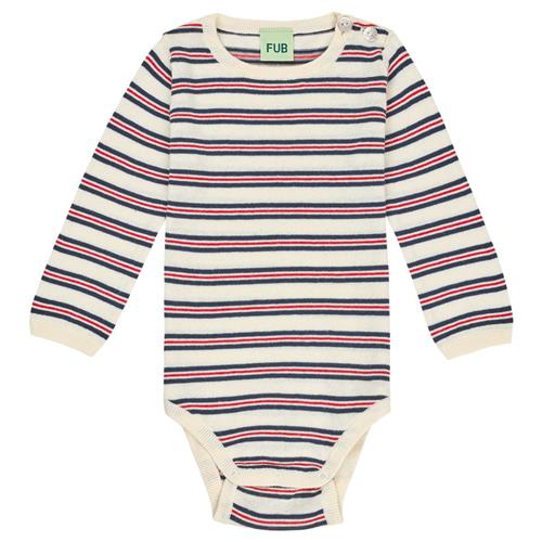 FUB Strikket Baby Body Ecru/dark Navy | Marine blå | 74 cm