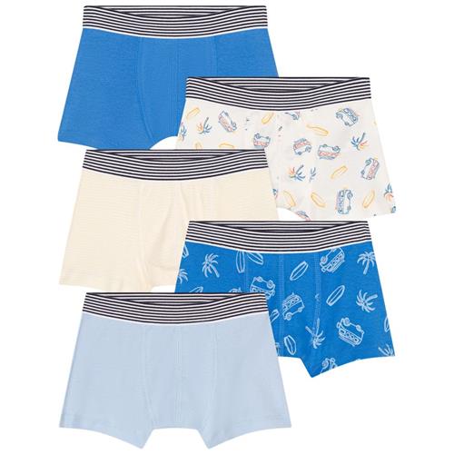 Petit Bateau 5-pak Boxershorts Pamplemousse Marshmallow | Blå | 5 years
