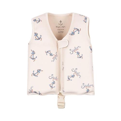 Konges Sløjd Ellis Svømmevest Rock My Boat 3-6 Y  Creme  3-6 år  mand