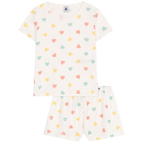 Petit Bateau Hearts Pyjamas I Bomuld Marshmallow Multicolor | Hvid | 2 years