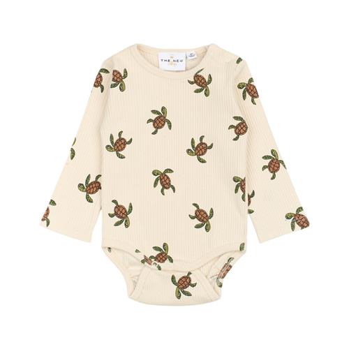 The New Siblings GOTS Owen Ribbet Baby Body White Swan Aop | Hvid | 62 cm