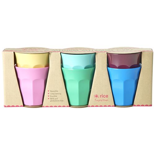 RICE A/S 6-Pack Medium Kopper I Melamin Show Your Colors One Size    One Size  Unisex