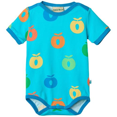 Småfolk Apples Kortærmet Baby Body Blue Atoll | Blå | 68 cm