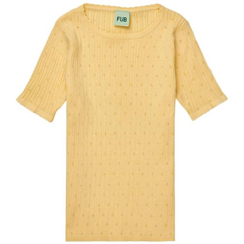 FUB Pointelle Tee Vanilla | Gul | 140 cm