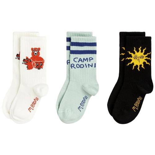 Mini Rodini GOTS Camp Rodini 3-pak Sokker Multi | Gul | 20-23 EU