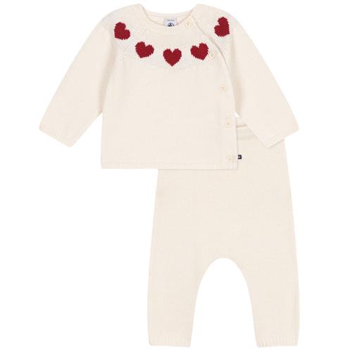 Petit Bateau Strikket Tøjsæt Marshmallow Corrida | Hvid | 6 months