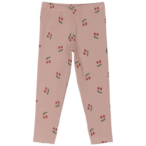 The New Siblings GOTS Oona Ribbede Leggings Adobe Rose Aop | Lyserød | 92 cm