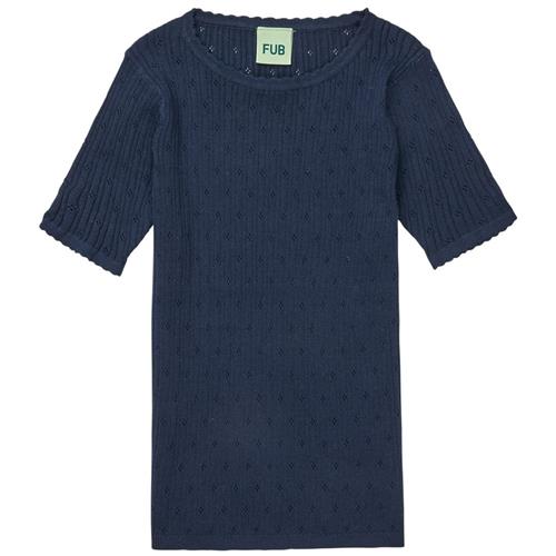 FUB Pointelle Tee Dark Navy | Marine blå | 100 cm