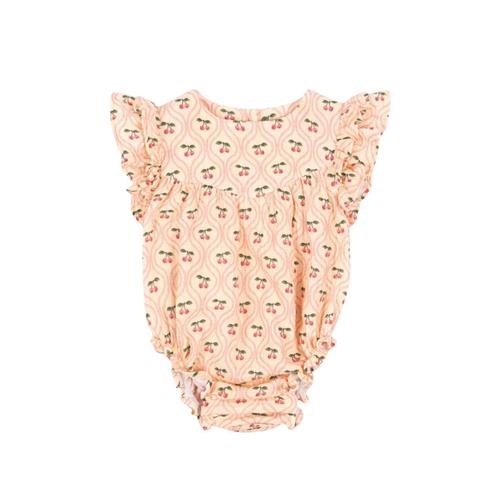 Konges Sløjd GOTS Coco Romper Cherry Pink Motif | Lyserød | 9 months
