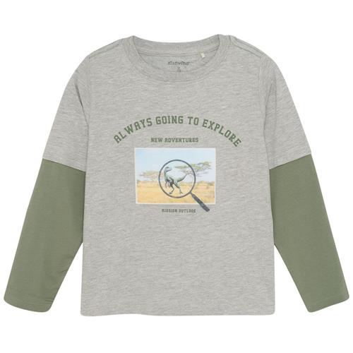 Minymo Langærmet T-shirt Grey Melange | Grå | 110 cm