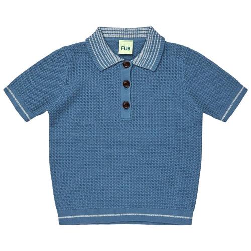 FUB Strikket Polotrøje Washed Indigo | Blå | 110 cm