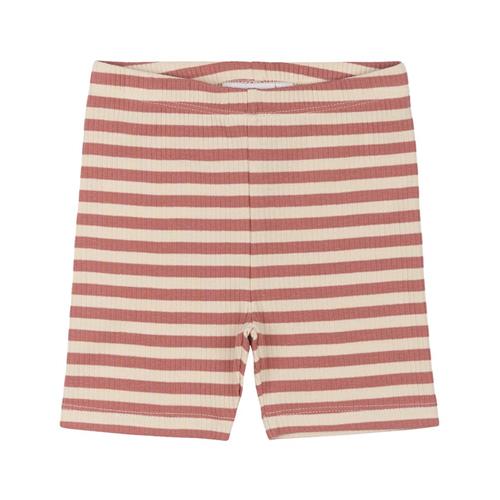 The New Siblings GOTS Uni Ribbede Shorts Old Rose Striped | Lyserød | 92 cm