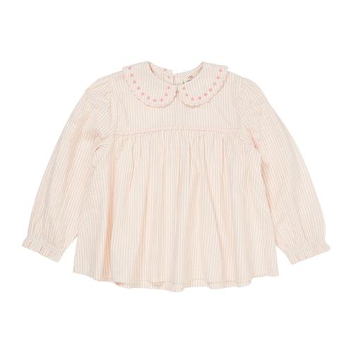 Copenhagen Colors Hearts Seersucker Langærmet Tunika Dusty Rose Cream Pink Stripe | Lyserød | 92 cm