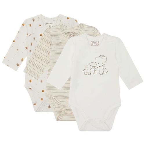 Hust&Claire Base 3-pak Baby Body Snow White | Hvid | 80 cm