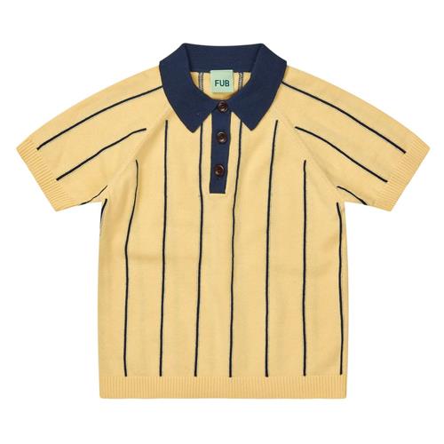 FUB Strikket Polotrøje Vanilla/dark Navy | Gul | 90 cm