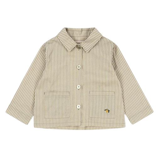 Konges Sløjd GOTS Frankie Overshirt Tea Stripe | Beige | 12 months