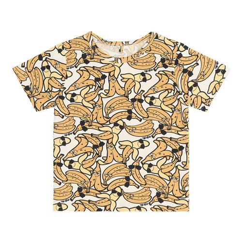 The New Siblings GOTS Oscar Tee White Swan Aop | Hvid | 86 cm
