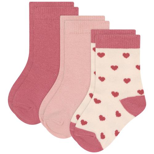 Petit Bateau Hearts 3-pak Bomuldsstrømper Pink | Lyserød | 0-3 months