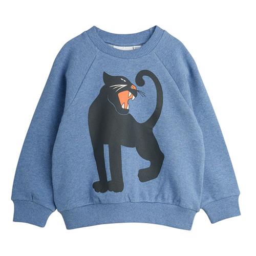 Mini Rodini GOTS Panther Sp Melange Sweatshirt Blue | Blå | 140/146 cm