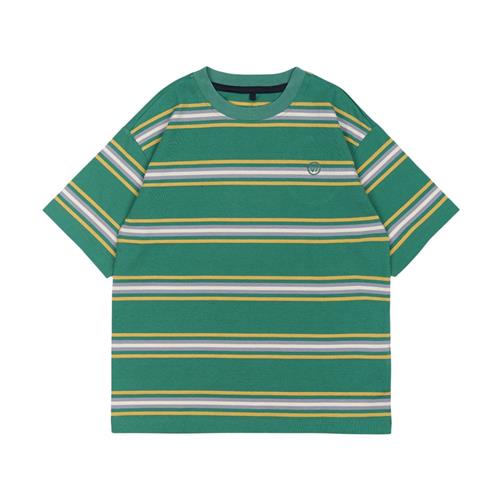 The New GOTS Oswald Tee Bottle Green Striped | Grønn | 5-6 years