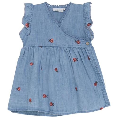 Minymo Chambray-kjole Faded Denim | Grå | 68 cm