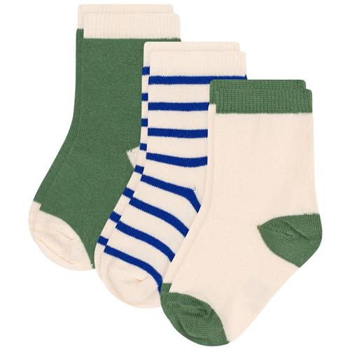 Petit Bateau Stripy 3-pak Bomuldsstrømper Green | Grønn | 18-36 months