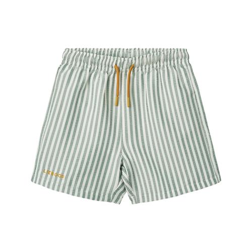 Liewood Duke Board Shorts Stripe Peppermint Crisp White | Grønn | 98 cm